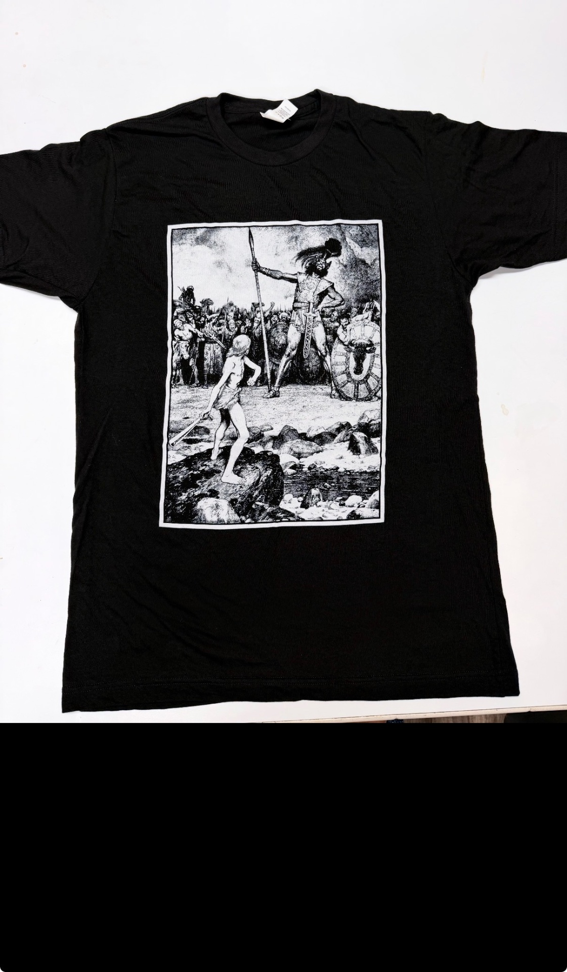 "Work Harder Than Your Demons" Tee — White Ink (back)
